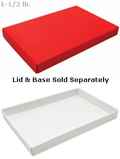 11-3/16 x 7-3/8 x 1-1/8 Red 1-1/2 lb. Rectangular Candy Box LID 250/Case
