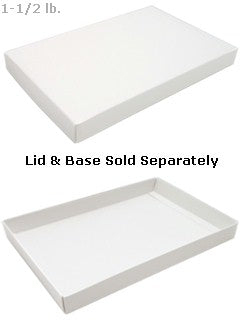11-3/16 x 7-3/8 x 1-1/8 White 1-1/2 lb. Rectangular Candy Box LID 250/Case