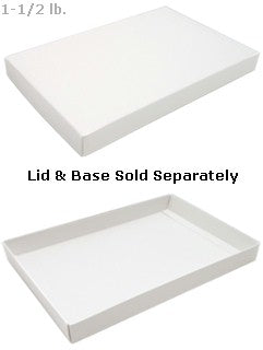 11 x 7-1/4 x 1-1/8 White 1-1/2 lb. Rectangular Candy Box BASE 250/Case