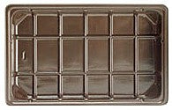 6-15/16 x 4-3/8 x 7/8 (1/2 lb.) Rectangular Candy Tray Brown 1 Cavity 500/Case