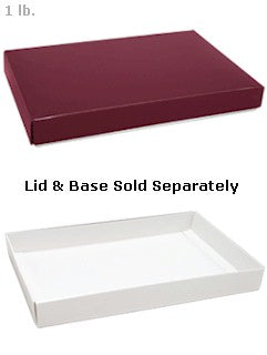 9-5/8 x 6-1/8 x 1-1/8 Burgundy 1 lb. Rectangular Candy Box LID 250/Case