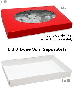 1 lb. red oval window candy boxes