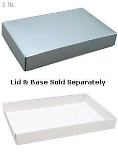 9-5/8 x 6-1/8 x 1-1/8 Silver 1 lb. Rectangular Candy Box LID 250/Case