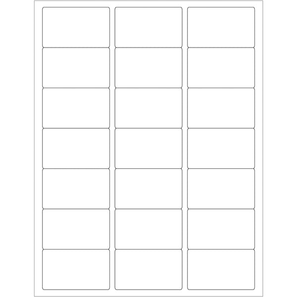 2 1/2 x 1 1/2" White Rectangle Laser Labels 2100/Case