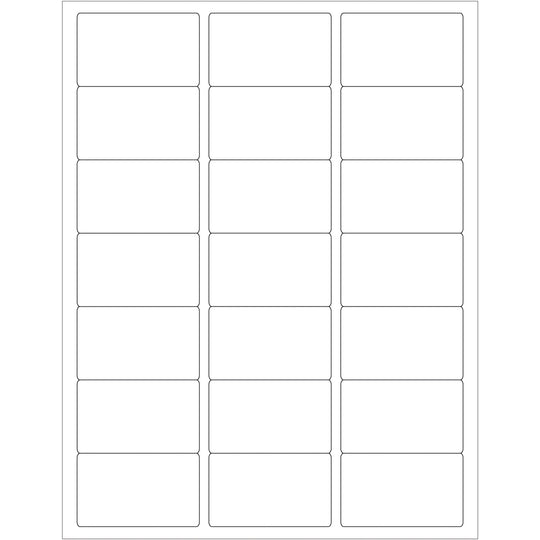 2 1/2 x 1 1/2" White Rectangle Laser Labels 2100/Case