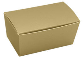2-13/16 x 1-9/16 x 1-1/4 (2 oz.) Gold Ballotin Candy Box 250/Case