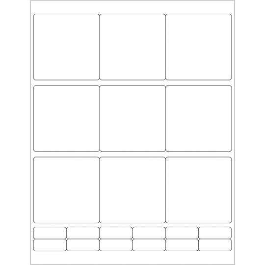 2 3/4 x 2 3/4" Glossy White Rectangle Laser Labels 900/Case