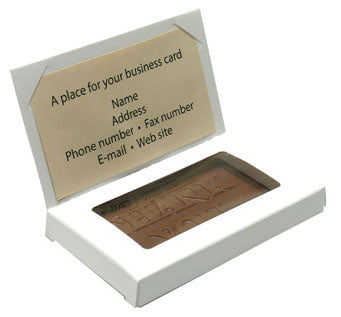 2-5/16 x 7/16 x 3-7/8 White Business Card Candy Box with Window & FLAP 250/Case