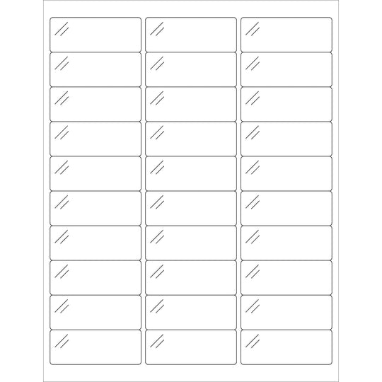 2 5/8 x 1" Crystal Clear Rectangle Laser Labels 3000/Case