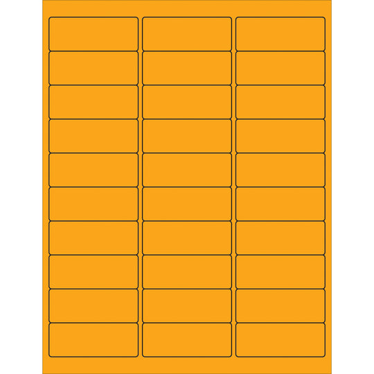 2 5/8 x 1" Fluorescent Orange Rectangle Laser Labels 3000/Case