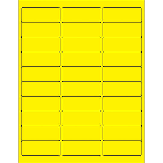 2 5/8 x 1" Fluorescent Yellow Rectangle Laser Labels 3000/Case