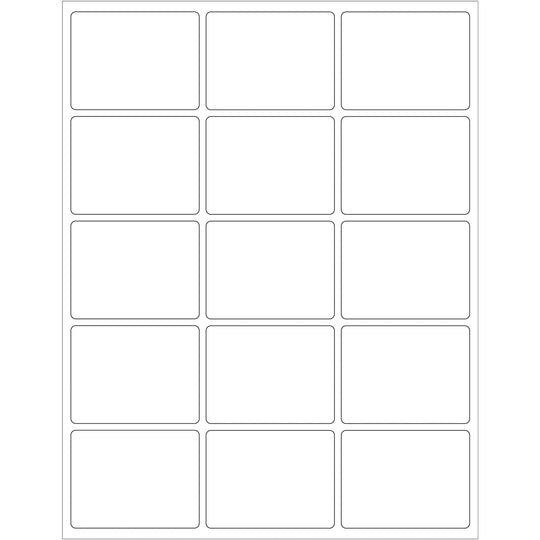 2 5/8 x 2" White Rectangle Laser Labels 1500/Case