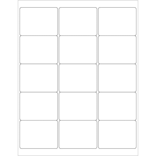 2.6875 x 2" White Rectangle Laser Labels 1500/Case