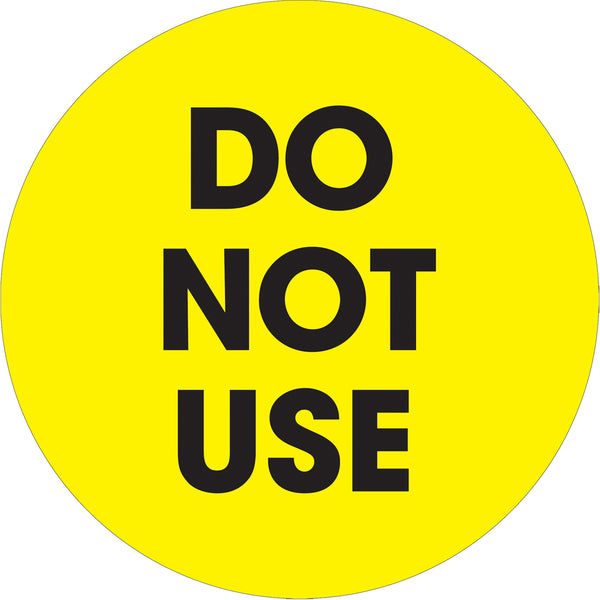 2" Circle - "Do Not Use" Fluorescent Yellow Labels 500/Roll