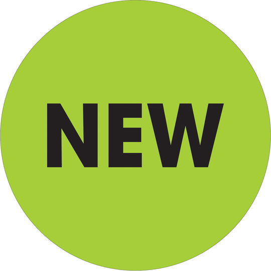 2" Circle - "New" Fluorescent Green Labels 500/Roll