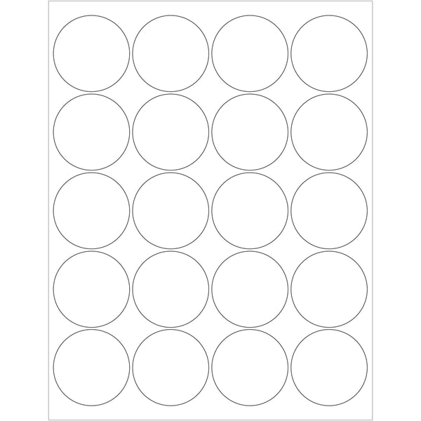 2" Glossy White Circle Laser Labels 2000/Case