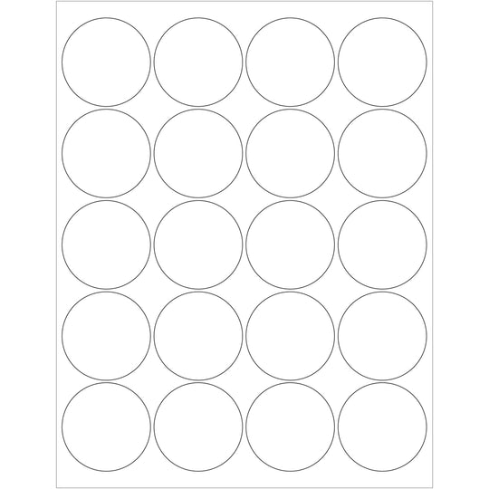 2" Glossy White Circle Laser Labels 2000/Case