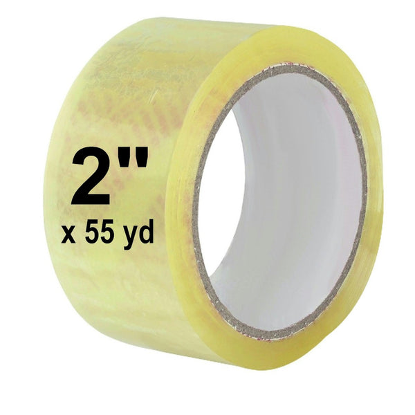 2" x 55 Yard Clear (1.7 mil) Packing Tape - 6/Case