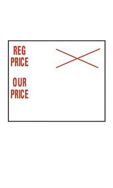 2-Line (3/4 x 5/8) White Reg Price / Our Price Label 1000/Roll