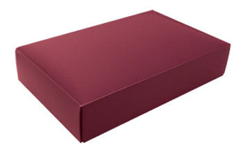9-5/8 x 6-1/8 x 2 Burgundy 2 lb. Rectangular Candy Box LID 250/Case