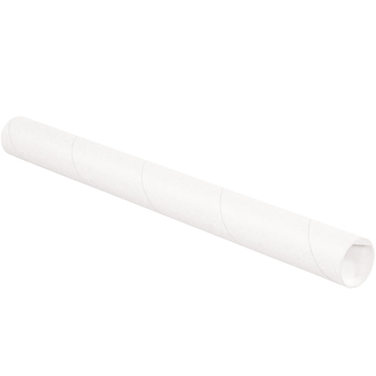 2 x 30 White Mailing Tubes With End Caps .060 Gauge 50/Case