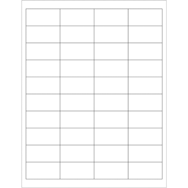 2 x 1" White Rectangle Laser Labels 4000/Case