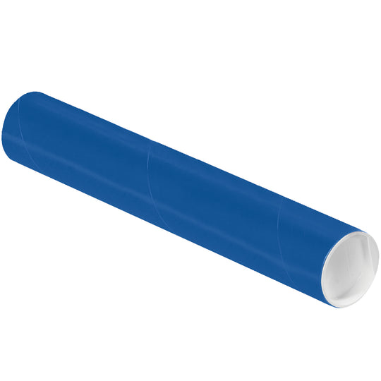 2 x 12 Blue Mailing Tubes With End Caps .060 Gauge 50/Case
