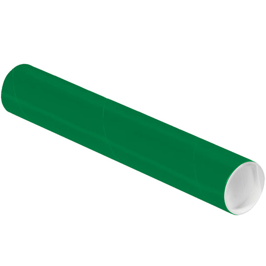 2 x 12 Green Mailing Tubes With End Caps .060 Gauge 50/Case