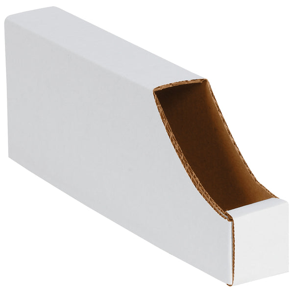 2 x 12 x 4 1/2 Stackable White Corrugated Bin Box 50/Bundle