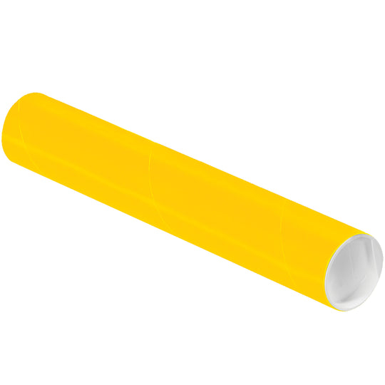 2 x 12 Yellow Mailing Tubes With End Caps .060 Gauge 50/Case