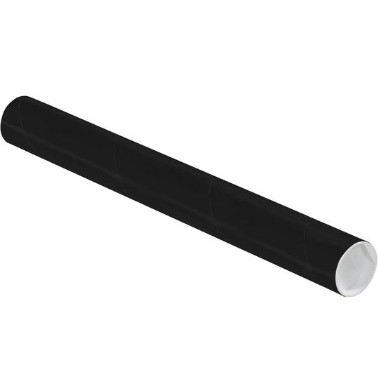 2 x 18 Black Mailing Tubes With End Caps .060 Gauge 50/Case