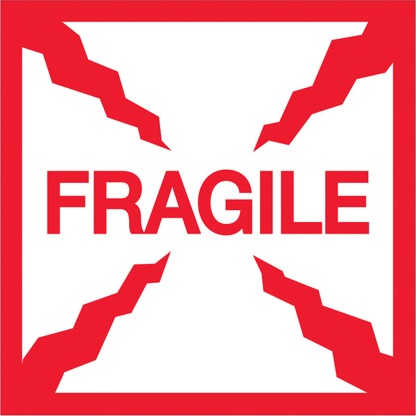 2 x 2" - "Fragile" Labels 500/Roll