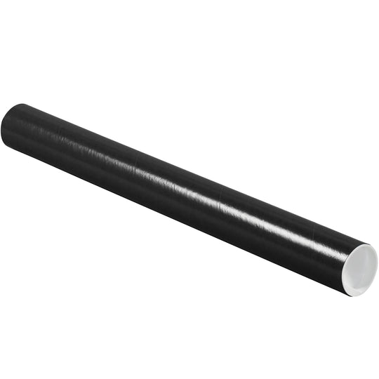 2 x 20 Black Mailing Tubes With End Caps .060 Gauge 50/Case