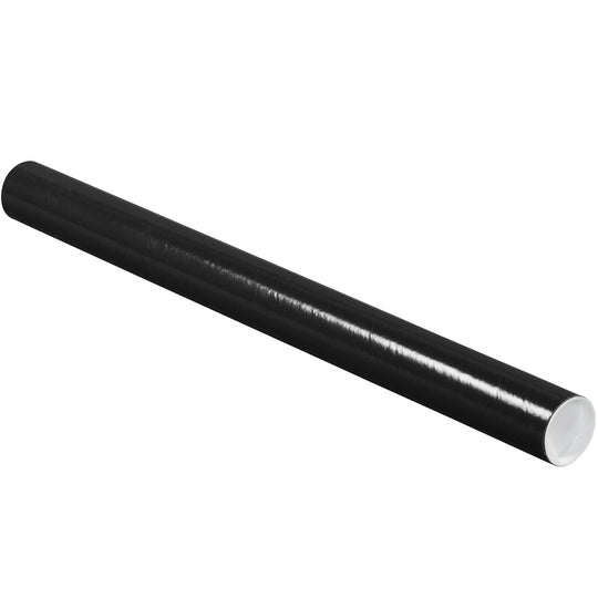 2 x 24 Black Mailing Tubes With End Caps .060 Gauge 50/Case