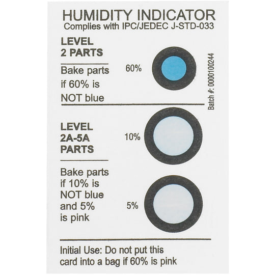 2 x 3" 5-10-60% Humidity Indicators 125/Case