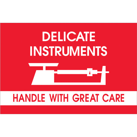 2 x 3" - "Delicate Instruments - HWC" - Fragile Labels 500/Roll