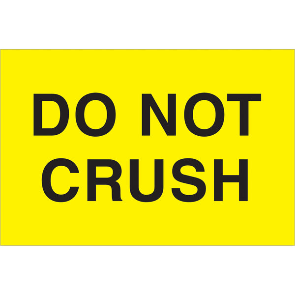 2 x 3" - "Do Not Crush" (Fluorescent Yellow) Labels 500/Roll