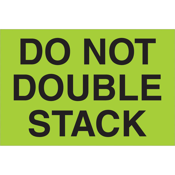 2 x 3" - "Do Not Double Stack" (Fluorescent Green) Labels 500/Roll