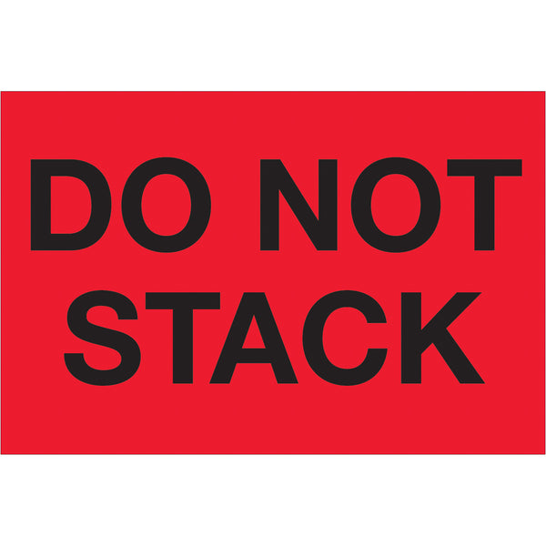 2 x 3" - "Do Not Stack" (Fluorescent Red) Labels 500/Roll