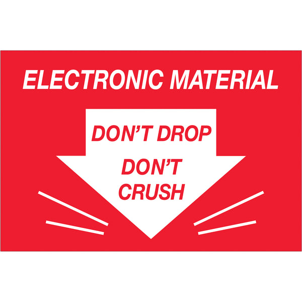 2 x 3" - "Don't Drop Don't Crush - Electronic Material" Labels 500/Roll