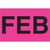 2 x 3" - "FEB" (Fluorescent Pink) Months of the Year Labels 500/Roll