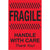 2 x 3" - "Fragile - Handle With Care" (Fluorescent Red) Labels 500/Roll