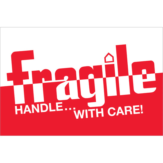 2 x 3" - "Fragile - Handle With Care" Labels 500/Roll
