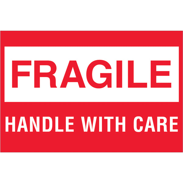 2 x 3" - "Fragile - Handle With Care" 500/Roll