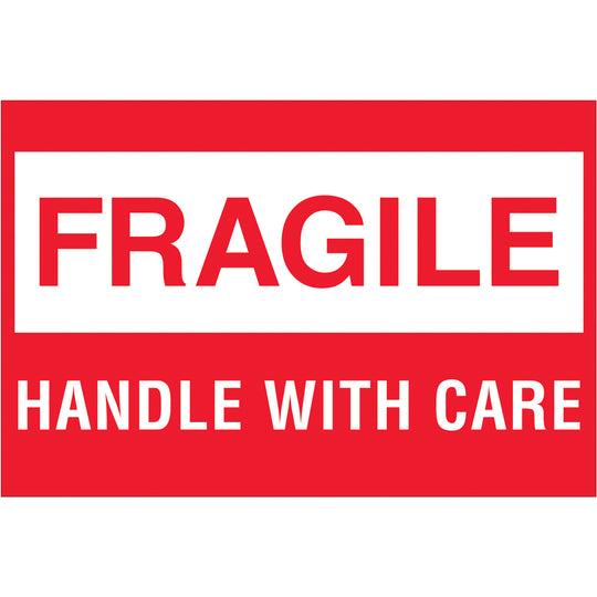 2 x 3" - "Fragile - Handle With Care" 500/Roll