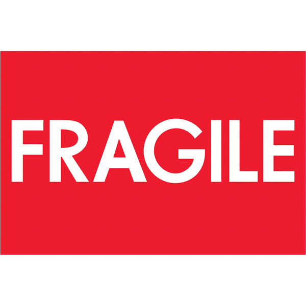 2 x 3" - "Fragile" (High Gloss) Labels 500/Roll
