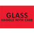 2 x 3" - "Glass - Handle With Care" (Fluorescent Red) Labels 500/Roll