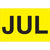 2 x 3" - "JUL" (Fluorescent Yellow) Months of the Year Labels 500/Roll
