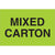 2 x 3" - "Mixed Carton" (Fluorescent Green) Labels 500/Roll