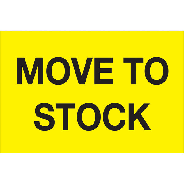 2 x 3" - "Move To Stock" (Fluorescent Yellow) Labels 500/Roll